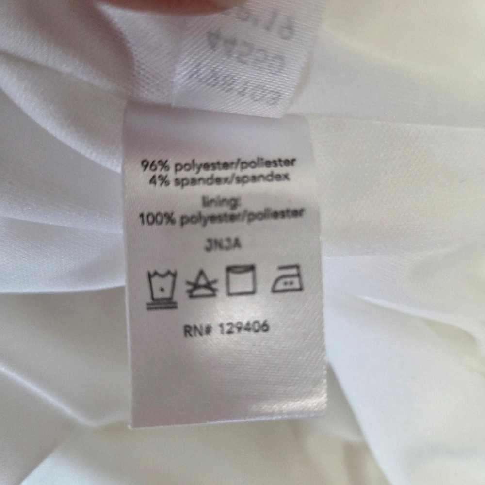 Venus White Cold Shoulder Bell Sleeve Button Detail Sheath Dress Large - Picture 7 of 8